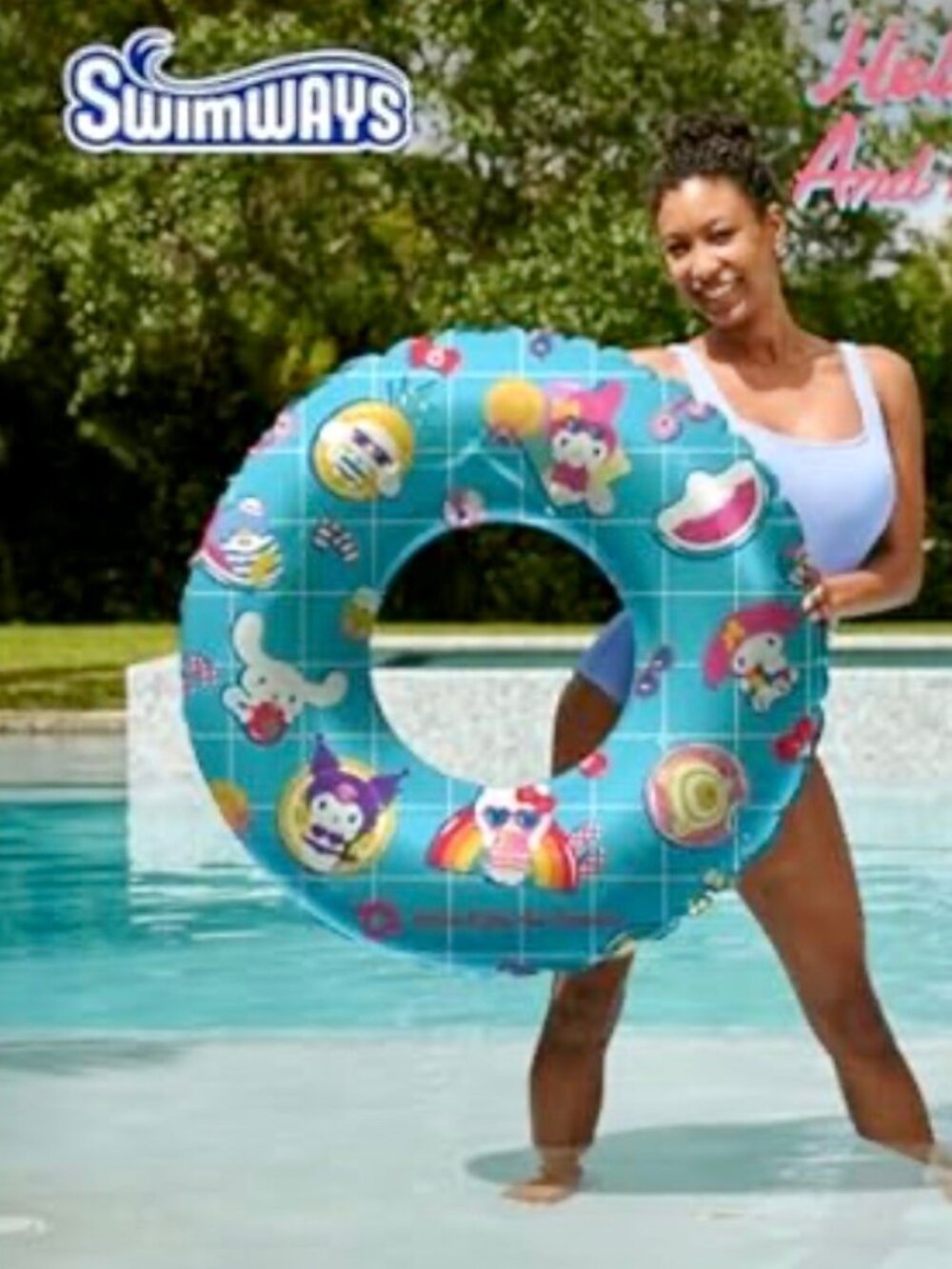 Swimways Hello Kitty Suntanner Pool Float, Inflatable Pool Floats Age 14 & Up - Picture 2 of 7
